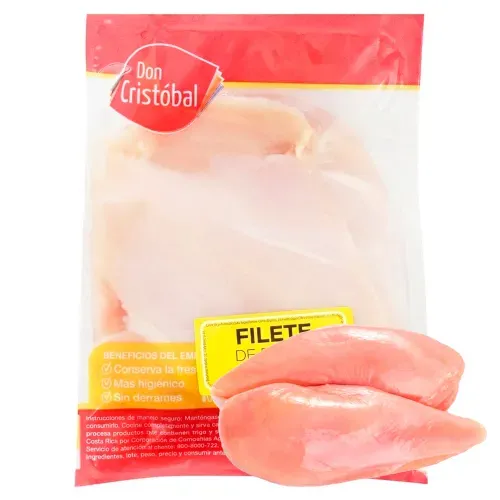 Filete de Pollo Sin Piel Don Cristóbal Nacional Empacado, Precio Indicado por Kilo