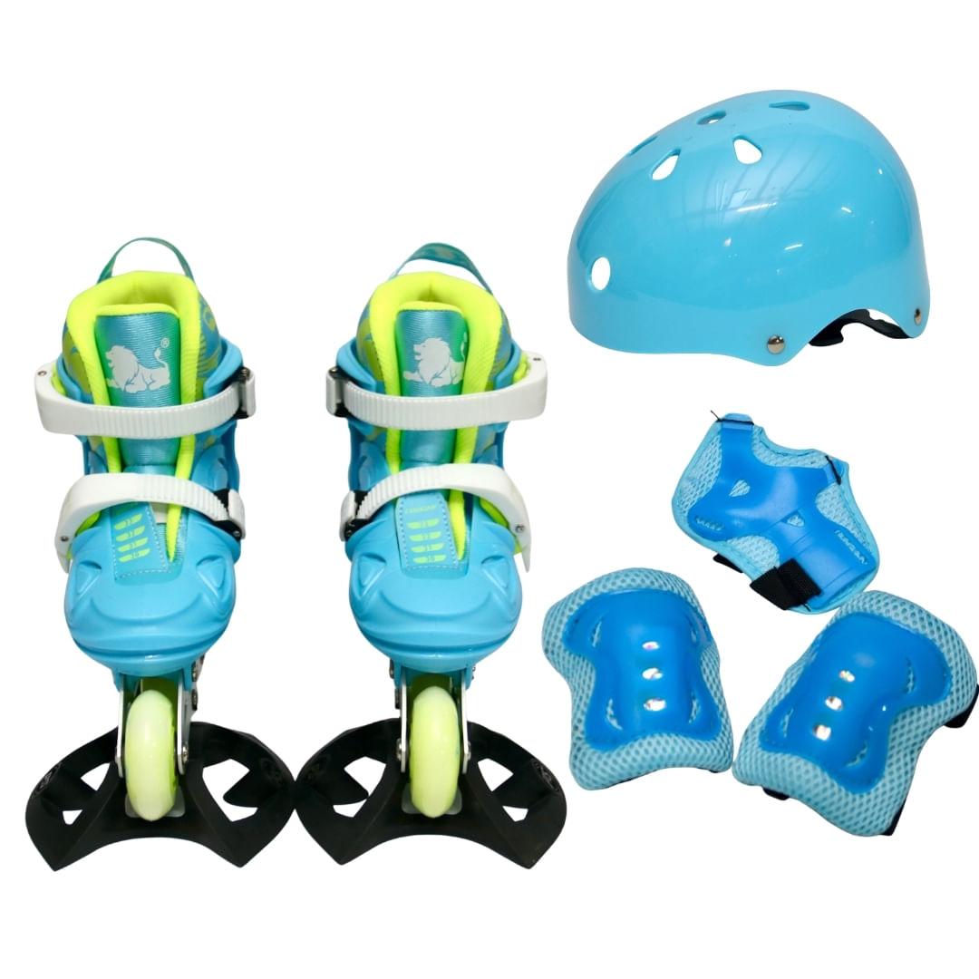 Patín línea en kit Cougar Baby azul m