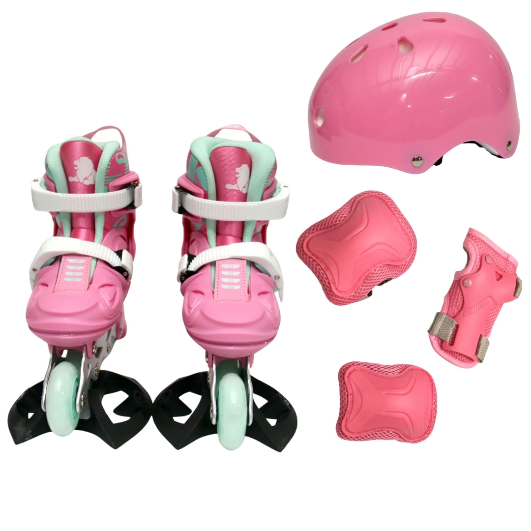 Patín línea en kit Cougar Baby rosa m