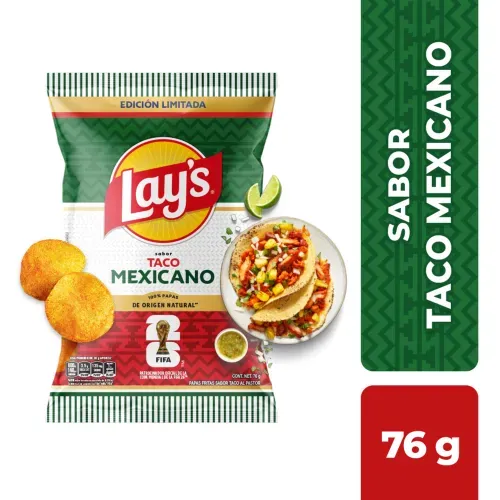 Snacks Papas Lays Sabor Taco Mexicano - 76 g