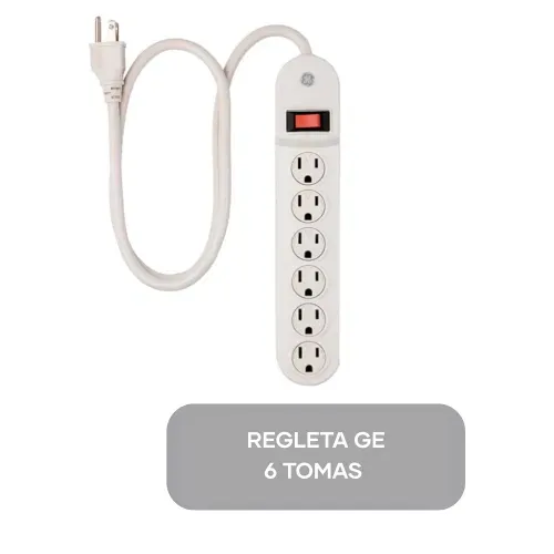 Regleta GE 6 tomas 3 ft color blanco modelo 57244