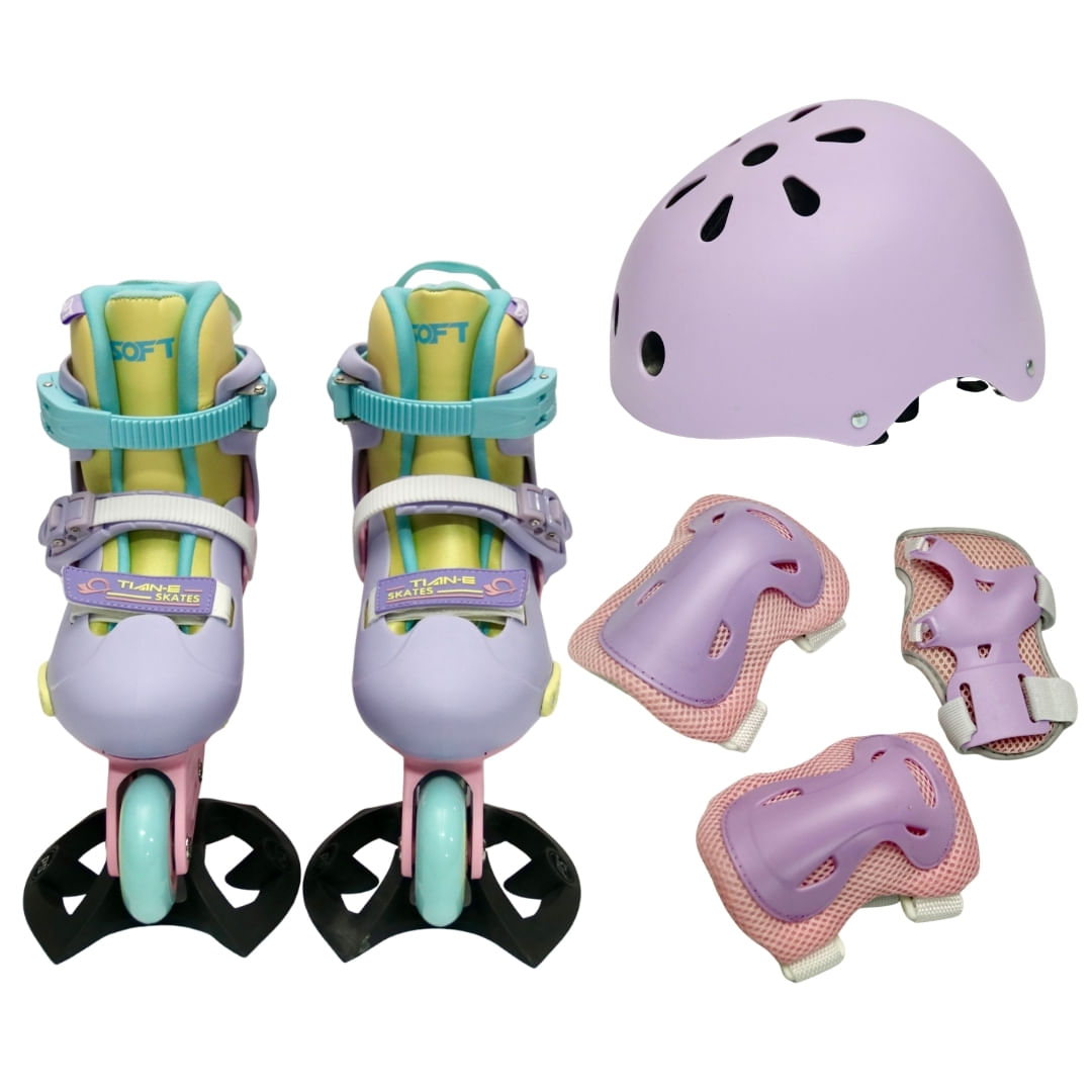 Patín Skate World línea en kit Soft rosa s