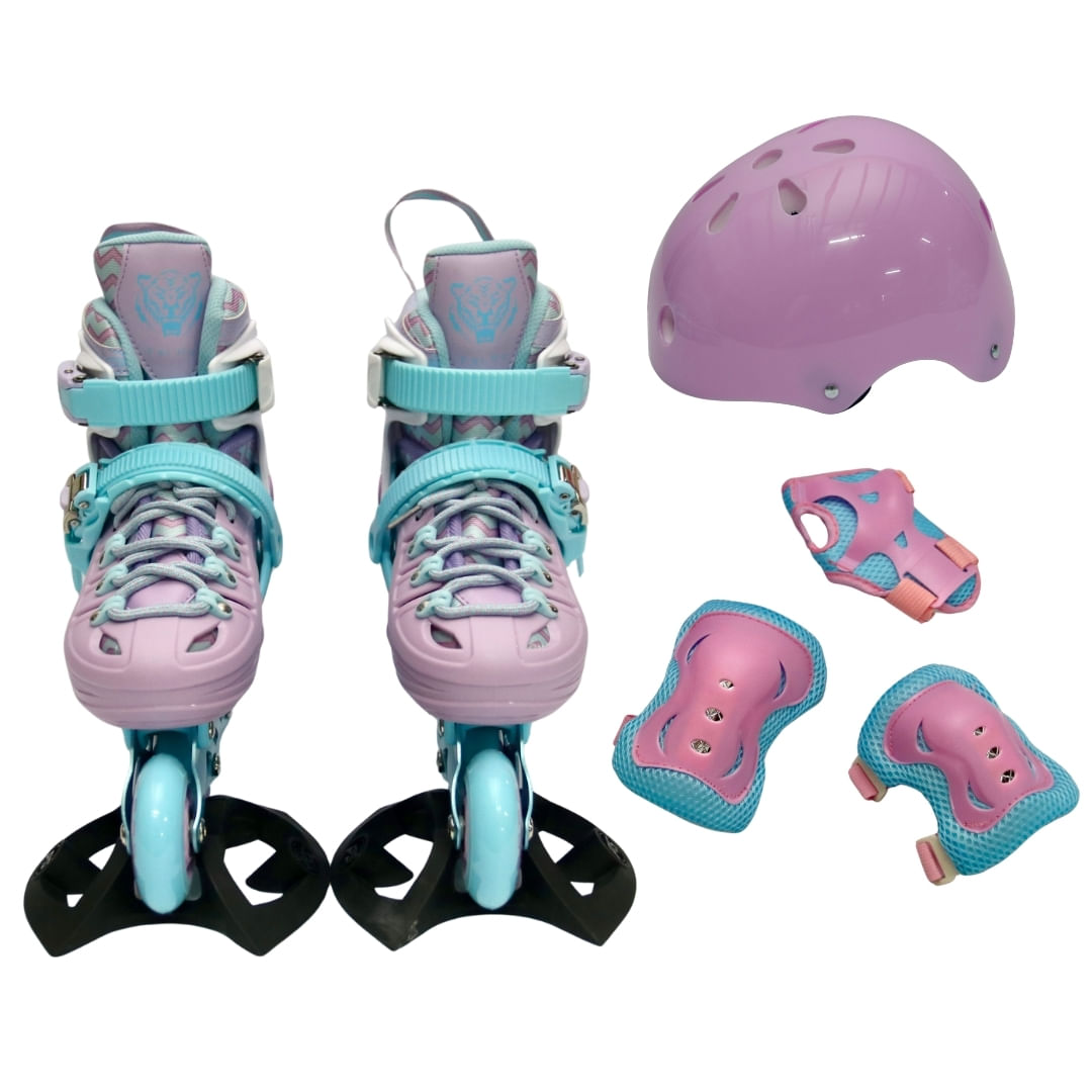 Patín Skate World línea en kit Fei Hu morado m