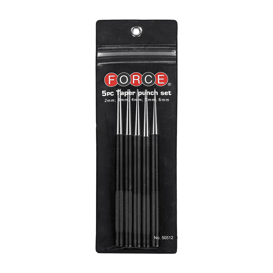 Juego 5 botadores 2-6x185mm tarjeta con blister FORCE