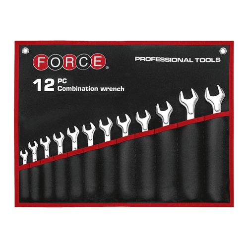 Juego de 12 llaves combinadas con funda negra 1/4 - 15/16" (old 5121s) FORCE