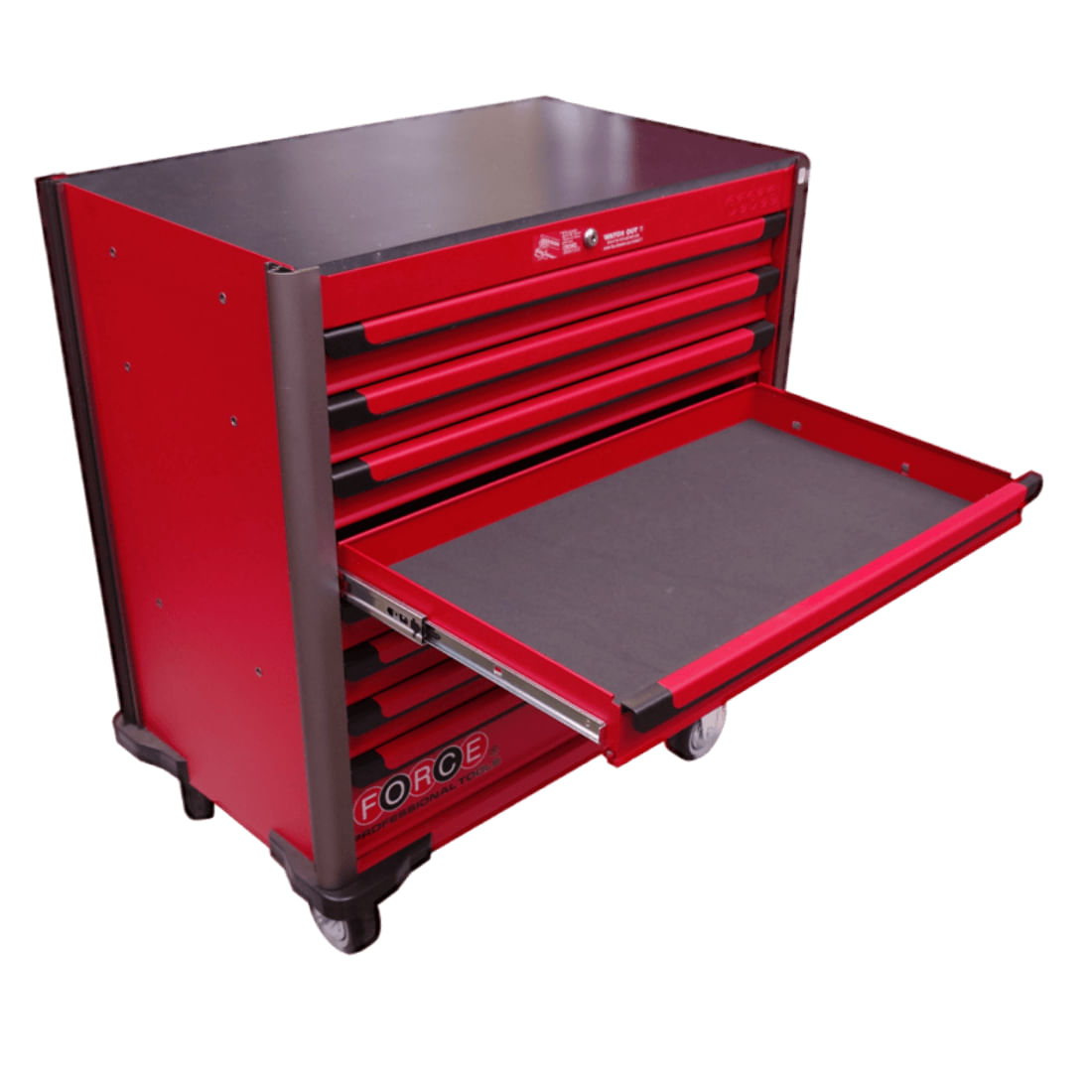 Carro de 8 gavetas para herramientas rojo 950x500x1030mm FORCE