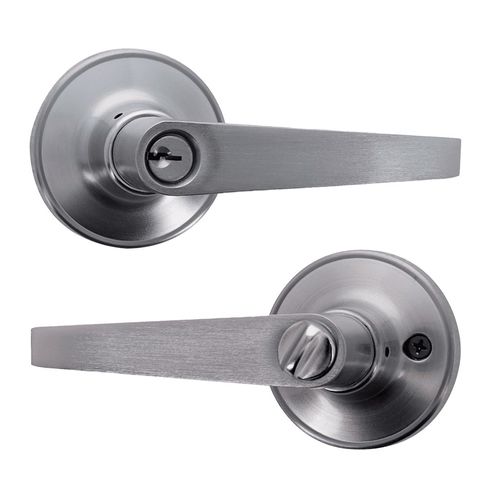 Cerradura de manija Newport para entrada GEO cromo cepillado (3 llaves incluidas)