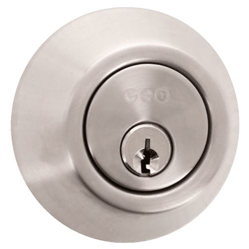 Cerradura 119 cilindro sencillo GEO acabado plateado (3 llaves incluidas)