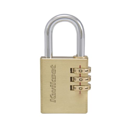 Candado de combinación 3 dígitos latón KWIKSET 30mm en blister
