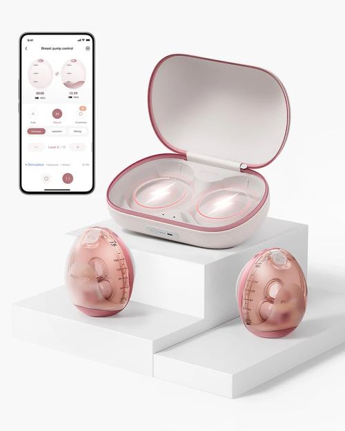 Extractor de leche portátil Momcozy Air 1 manos libres con estuche de carga inalámbrica diseño portátil ultradelgado