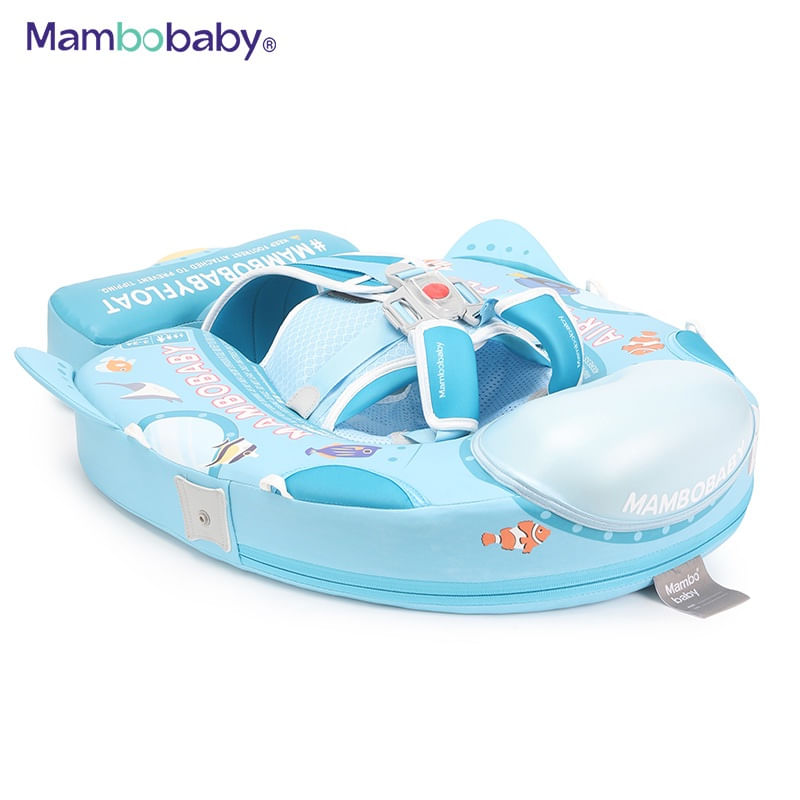 Flotador para bebé Mambobaby no inflable con cola antivuelco toldo UPF50+ 2 posiciones de nado submarino 3 a 24 meses