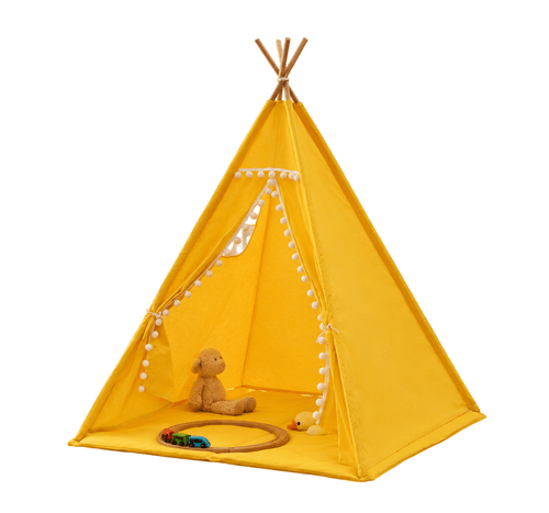 Tipi tienda de campaña  con alfombra amarillo 180 cm