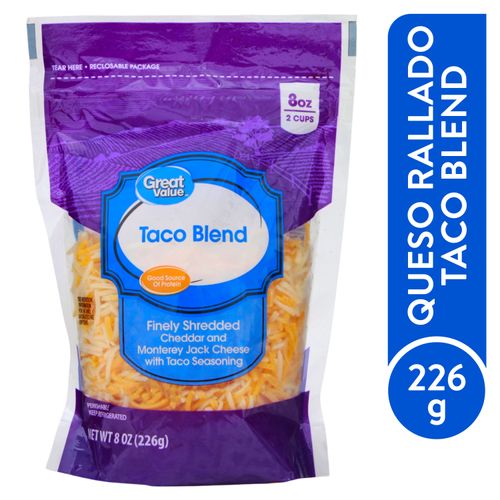 Queso Great Value Rallado Para Taco - 226 g