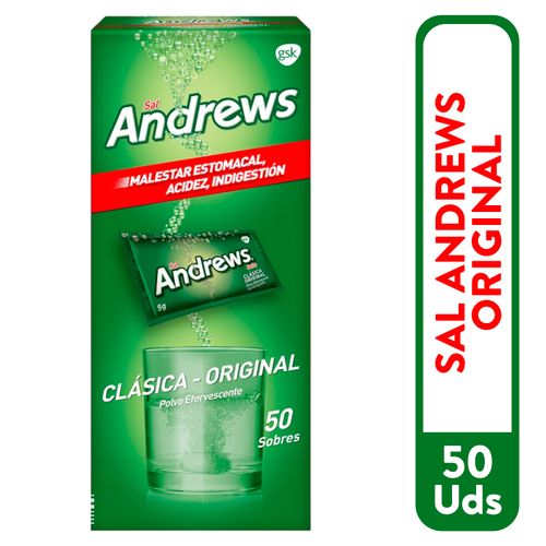 Sal Andrews GSK sabor original caja 50 sobres - Precio indicado por sobre