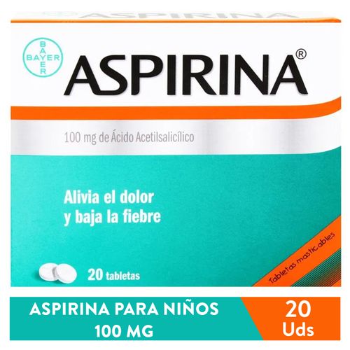 Aspirina Nino 100 mg x 20 Tabs-Precio indicado por caja
