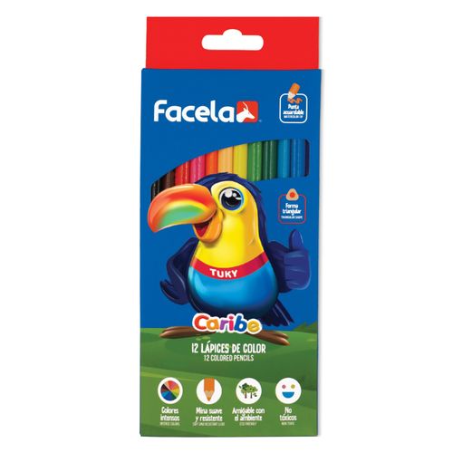 Crayones Facela Caribe  12 Unidades