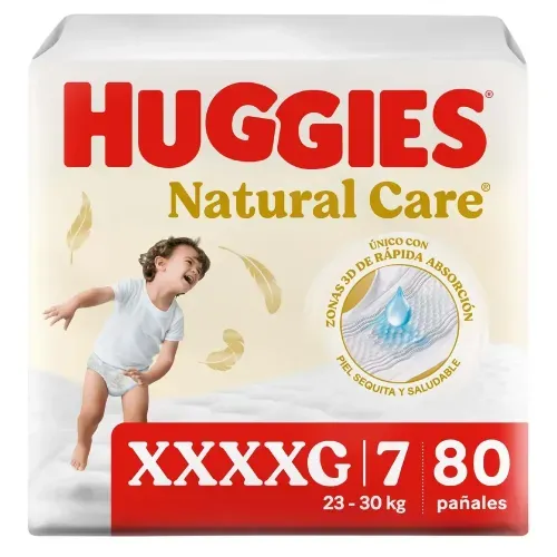 Pañales Huggies Natural Care Etapa 7/XXXXG - 80 Unidades