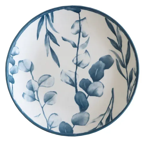 Plato plano de porcelana Mainstays floral azul - 7.5"