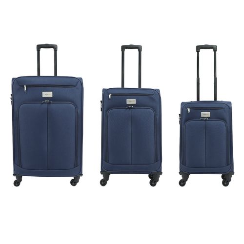 Set De 3 Maletas Mainstays Con Rodos Color Azul - 3 Pzas