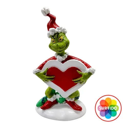 Decoración Grinch de resina con diseño festivo Navidad - 15 cm