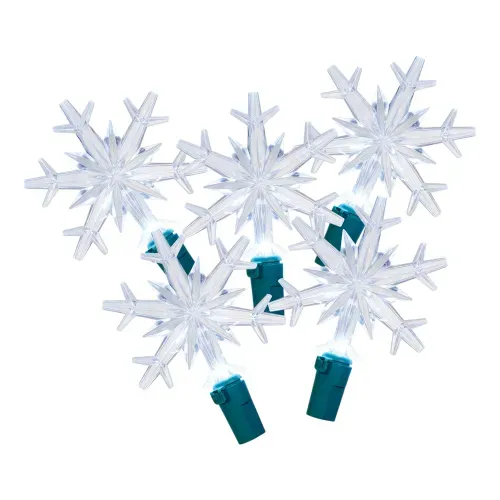 Luces LED Holiday Time con diseño de nieve para exterior Navidad serie  de 50 luces