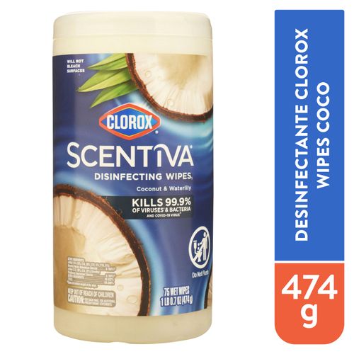 Toallitas Clorox desinfectantes coco - 75 Uds