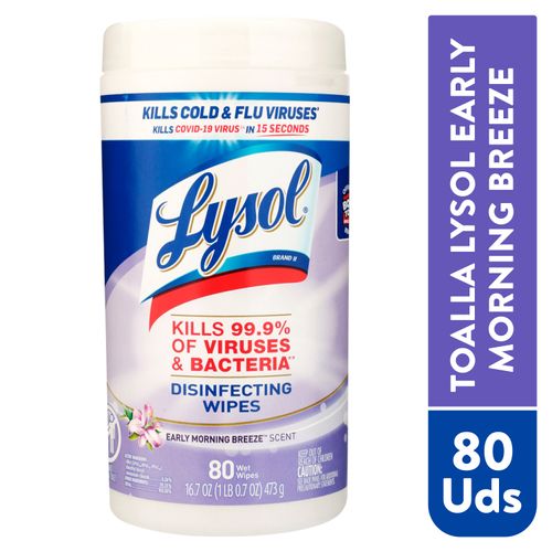 Envase Lysol Toalla Early Mo Breez 80Und