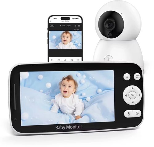 Monitor para Bebé WiFi con Cámara HD, Pantalla Portátil, Visión Nocturna, App y Audio Bidireccional, 1 pza