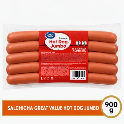 Salchicha Great Value Jumbo Hot Dog - 900 g