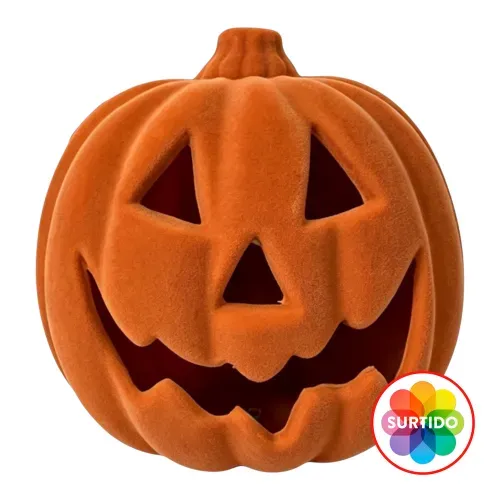 Calabazas Way To Celebrate de terciopelo decorativas Halloween - 14 cm