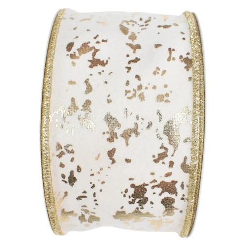 Listón Holiday Time con alambre decorativo Navidad - 6.35 cm x 5 m