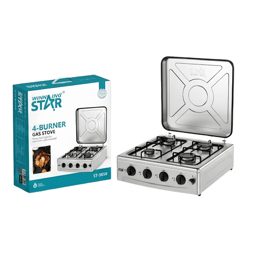 Cocina De Gas 4 Quemadores Winning Star ST-9658 Con Encendido Electrico Plateado