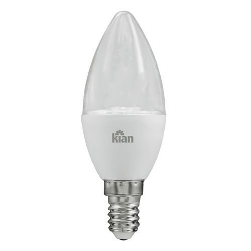 Bombillo led vela transparente luz cálida 3000k KIAN 4W (40W) 340LM E27 100-130v
