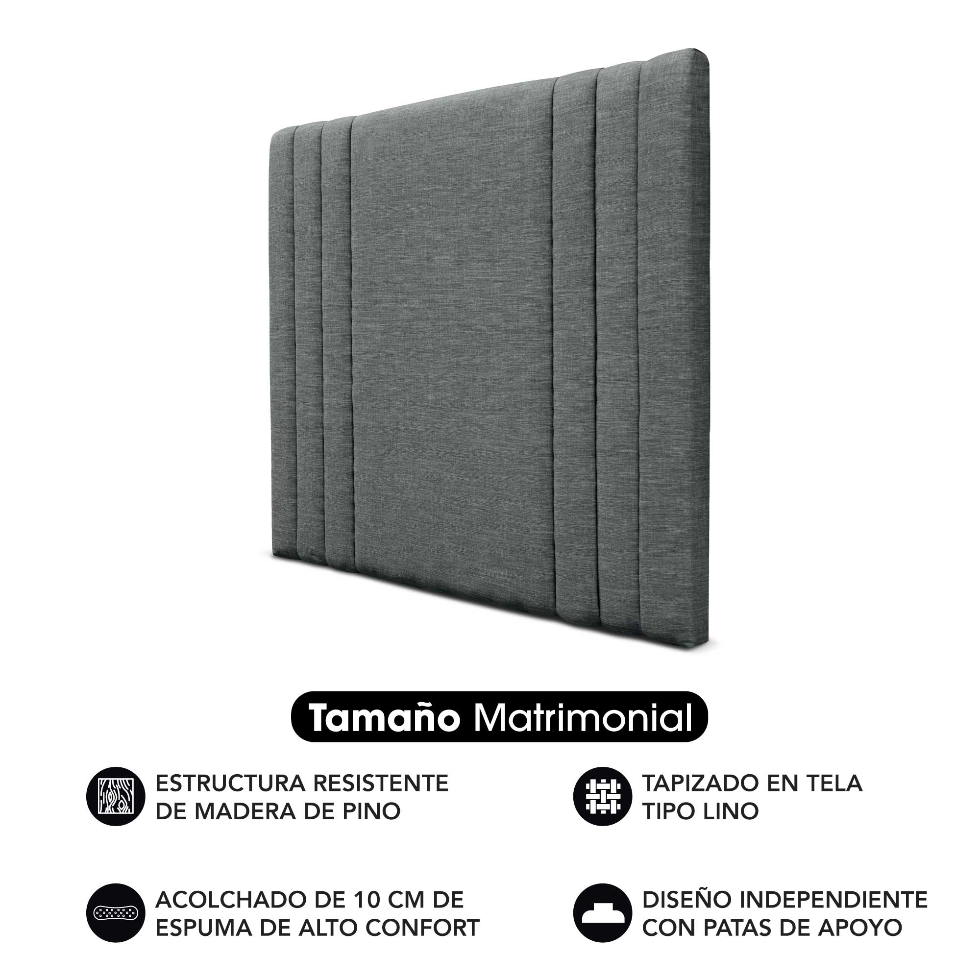 Cabecera Italian Collection Lorena Gris JIRON Matrimonial