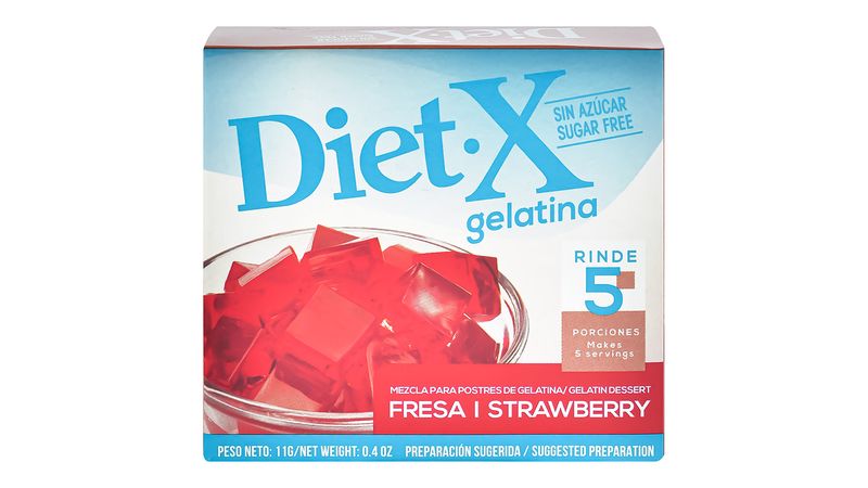 Gelatina Diet Diet X Sin Azucar Fresa - 11gr