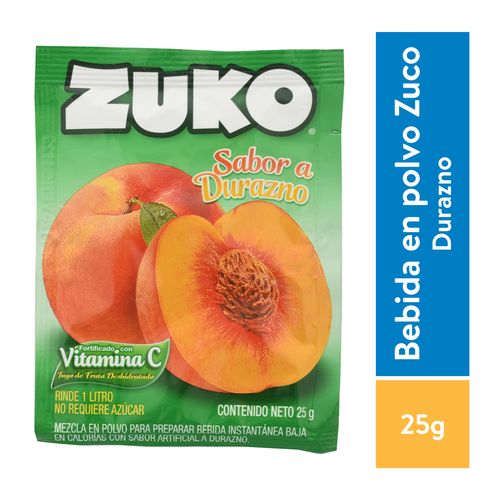 Bebida En Polvo Zuko Durazno -25gr