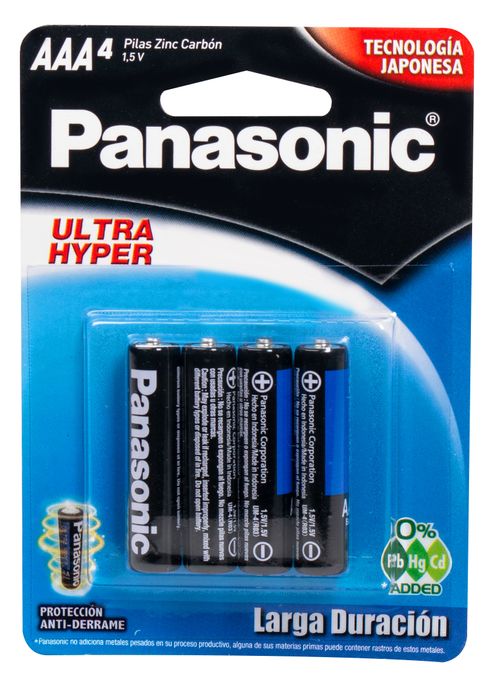 Bateria Panasonic Zinc Carbon AAA - 4 Unidades
