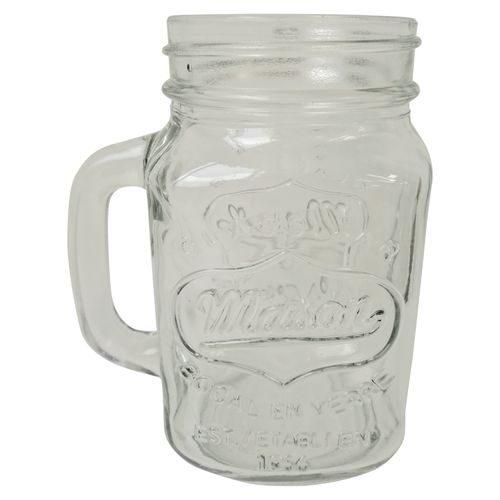 Set Mason Jarra Con Relieve De Vidrio -4 Piezas