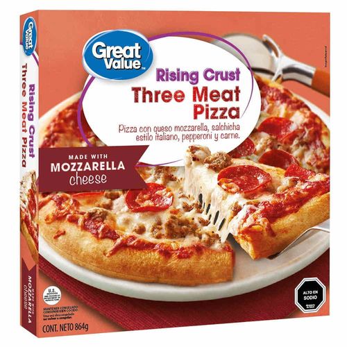 Pizza Great Value De 3 Carnes - 864gr