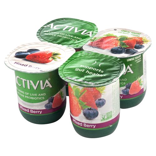 4 Pack Yogurt Activia Frutos Rojos - 453Gr