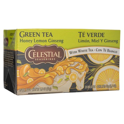 Té Verde Celestial Limón, Miel, Jengibre - 42gr