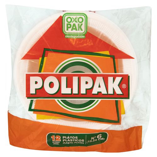 Plato Polipak Oxo Pack Desechable 12Ea