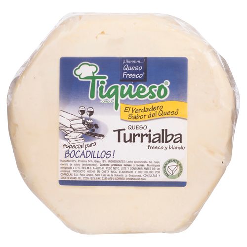 Queso Turrialba Grande Tiqueso 500 Gr