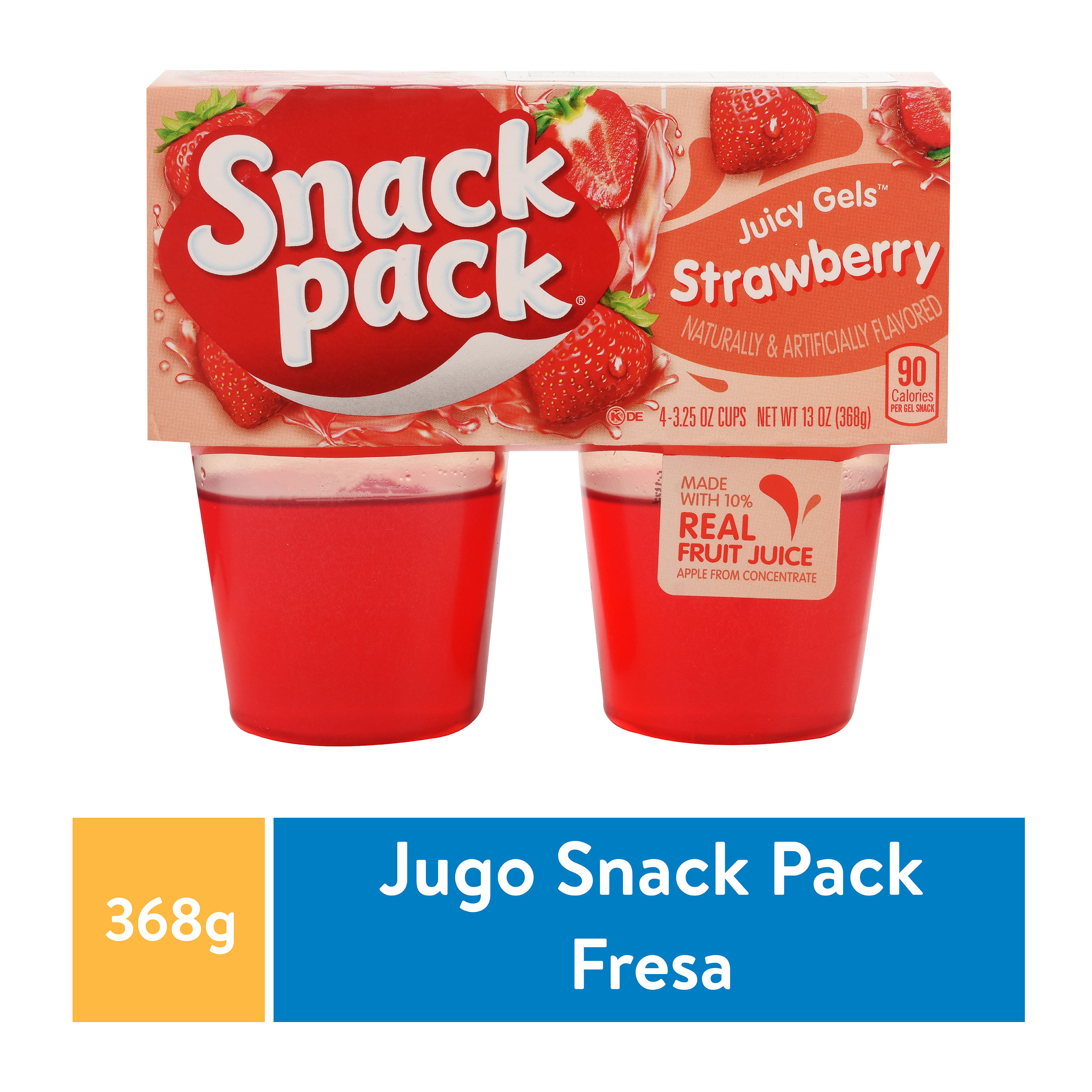Snack Pack Gelatina sin azúcar 4 pack (Variedad de sabores