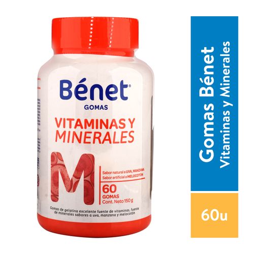 Multivitaminico Bénet frasco 60 gomas - Precio indicado por frasco