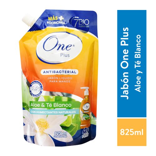 Jabón One Plus Líquido Aloe Te Blanco -825ml