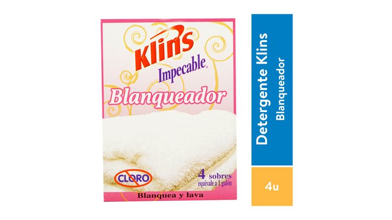 Blanqueador Klins Ropa Impecable - 4 Unidades