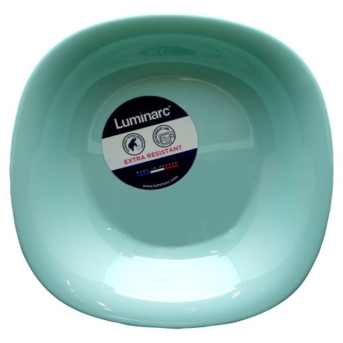 Plato Hondo Caribe Turquesa Vidrio Opal