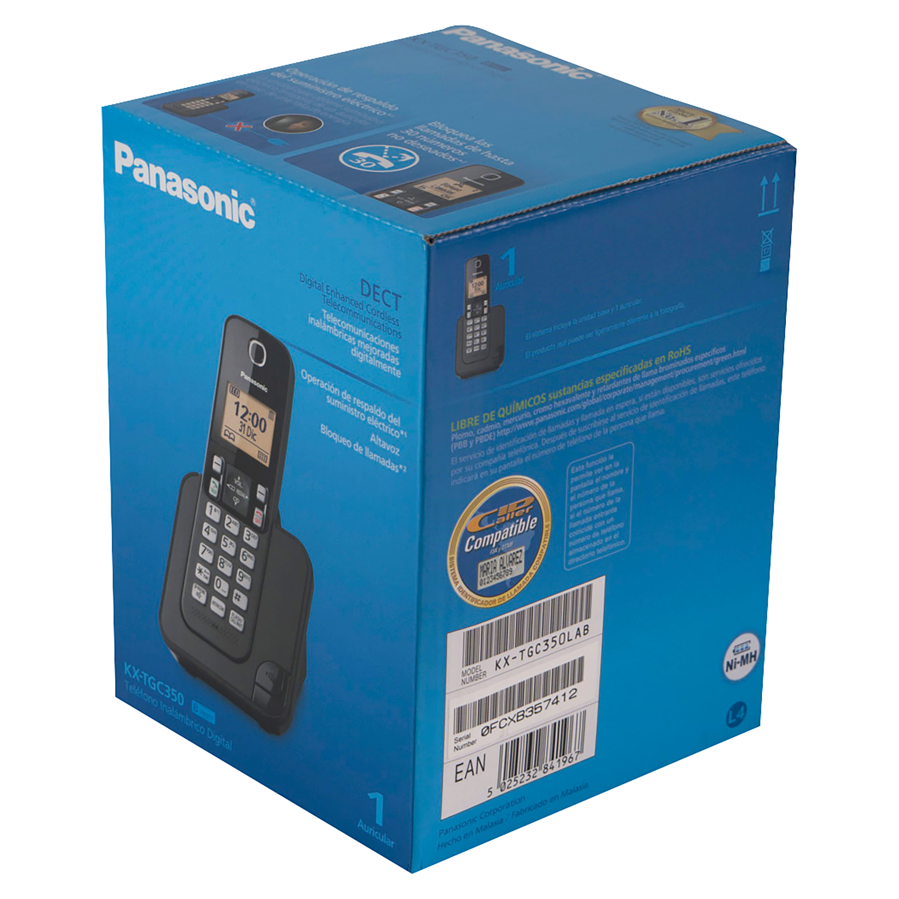 TELEFONO INALAMBRICO PANASONIC (KX-TGC350LAB) – BigCenter