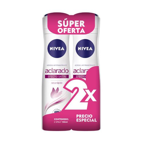 2 Pack Desodorante Spray  Nivea Dama Efecto Satín - 300Ml